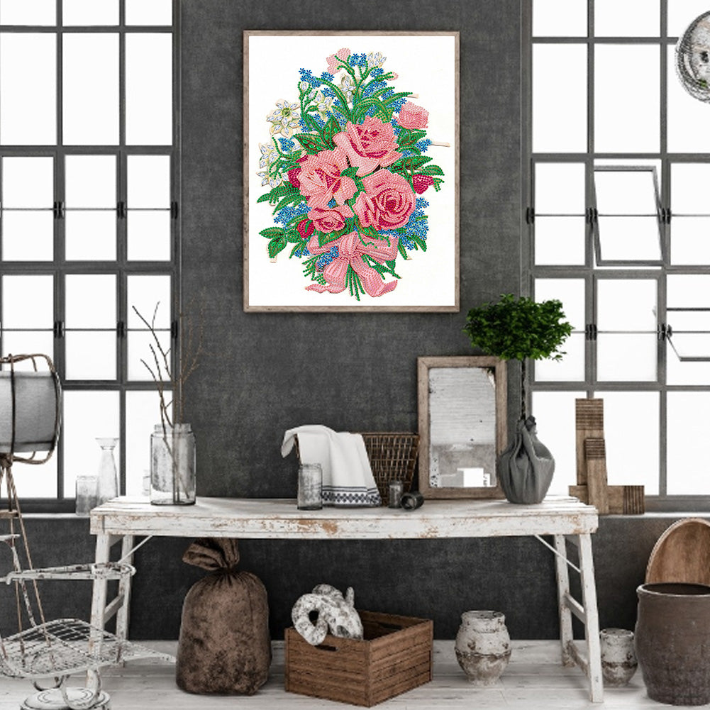 Romantic Bouquet - Special Shaped Drill Diamond Painting 30*40CM