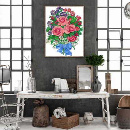 Romantic Bouquet - Special Shaped Drill Diamond Painting 30*40CM