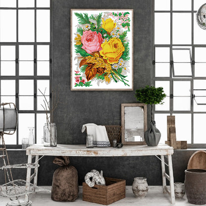 Romantic Bouquet - Special Shaped Drill Diamond Painting 30*40CM