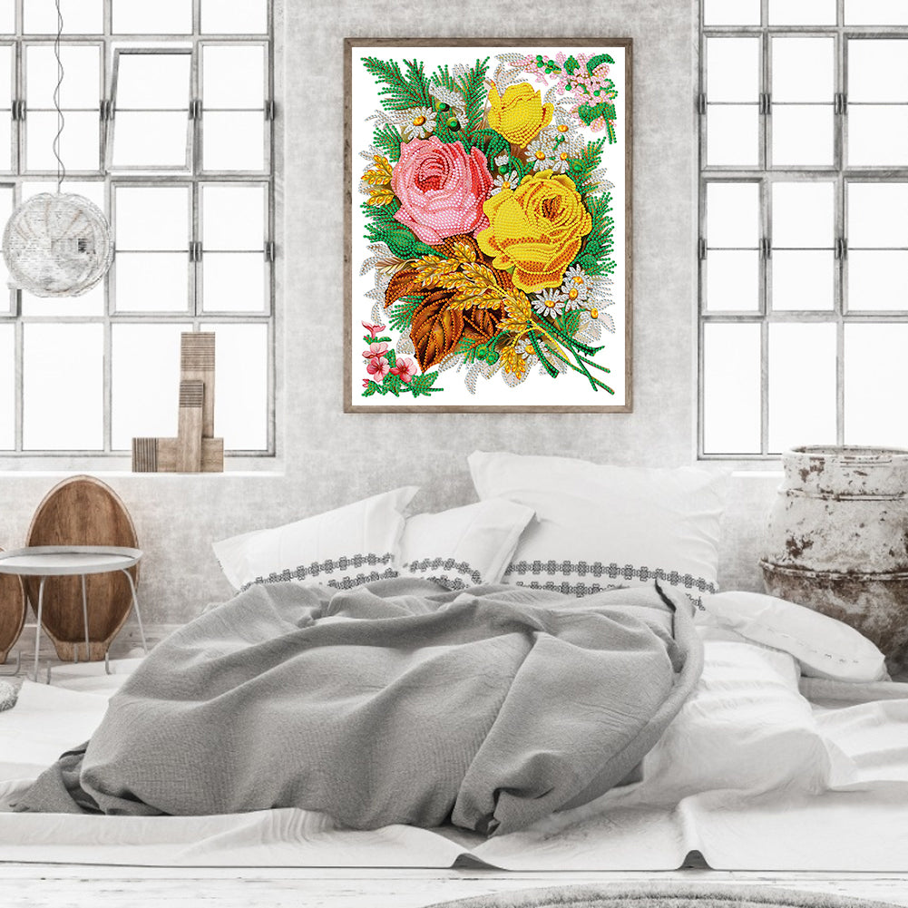 Romantic Bouquet - Special Shaped Drill Diamond Painting 30*40CM