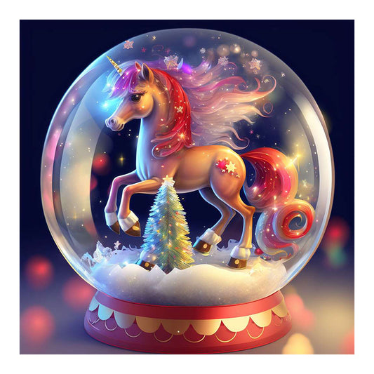 12 Zodiac Horses In Crystal Ball - Full Round Drill Diamond Painting 30*30CM