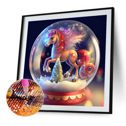 12 Zodiac Horses In Crystal Ball - Full Round Drill Diamond Painting 30*30CM