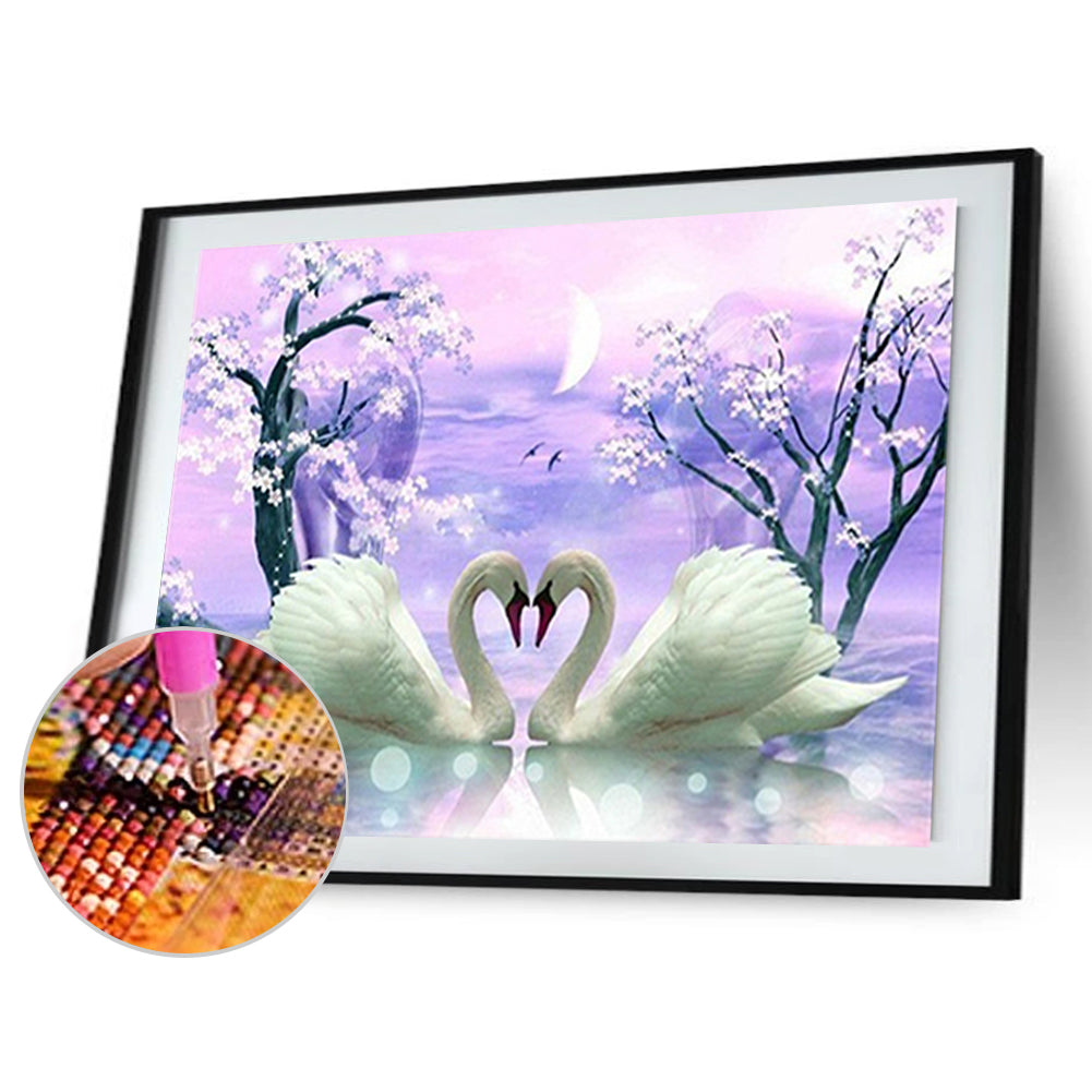 Lake Swan - Full Square Drill Diamond Painting 40*30CM