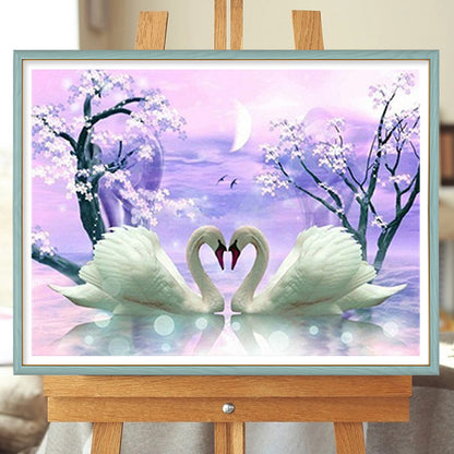 Lake Swan - Full Square Drill Diamond Painting 40*30CM