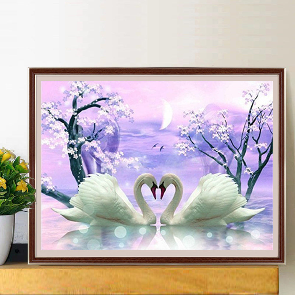 Lake Swan - Full Square Drill Diamond Painting 40*30CM