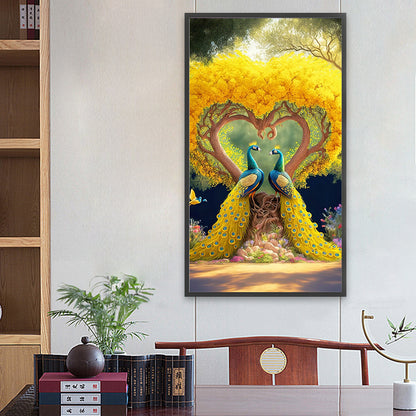 Golden Peacock - Full Round Drill Diamond Painting 40*70CM