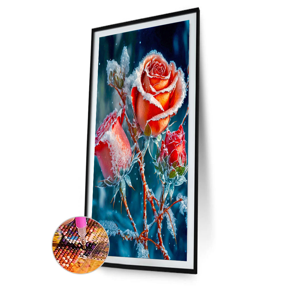 Frozen Red Rose - Full Round Drill Diamond Painting 40*60CM