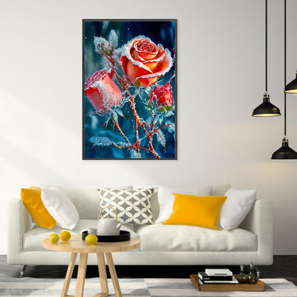 Frozen Red Rose - Full Round Drill Diamond Painting 40*60CM