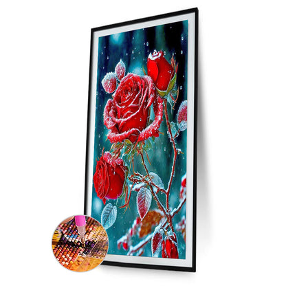 Frozen Red Rose - Full Round Drill Diamond Painting 40*60CM