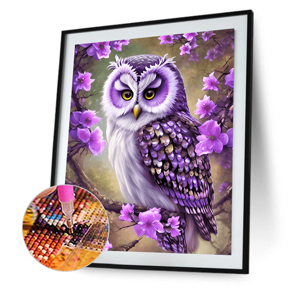 Owl - Full Round Drill Diamond Painting 30*40CM