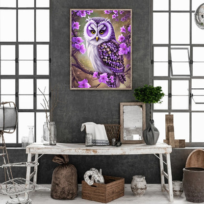 Owl - Full Round Drill Diamond Painting 30*40CM