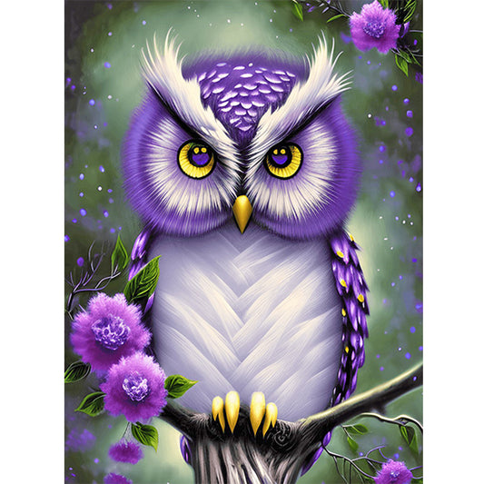 Owl - Full Round Drill Diamond Painting 30*40CM