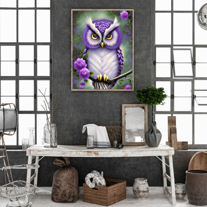 Owl - Full Round Drill Diamond Painting 30*40CM