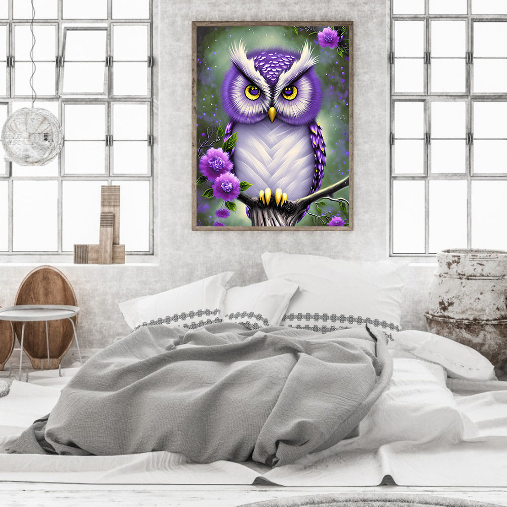Owl - Full Round Drill Diamond Painting 30*40CM