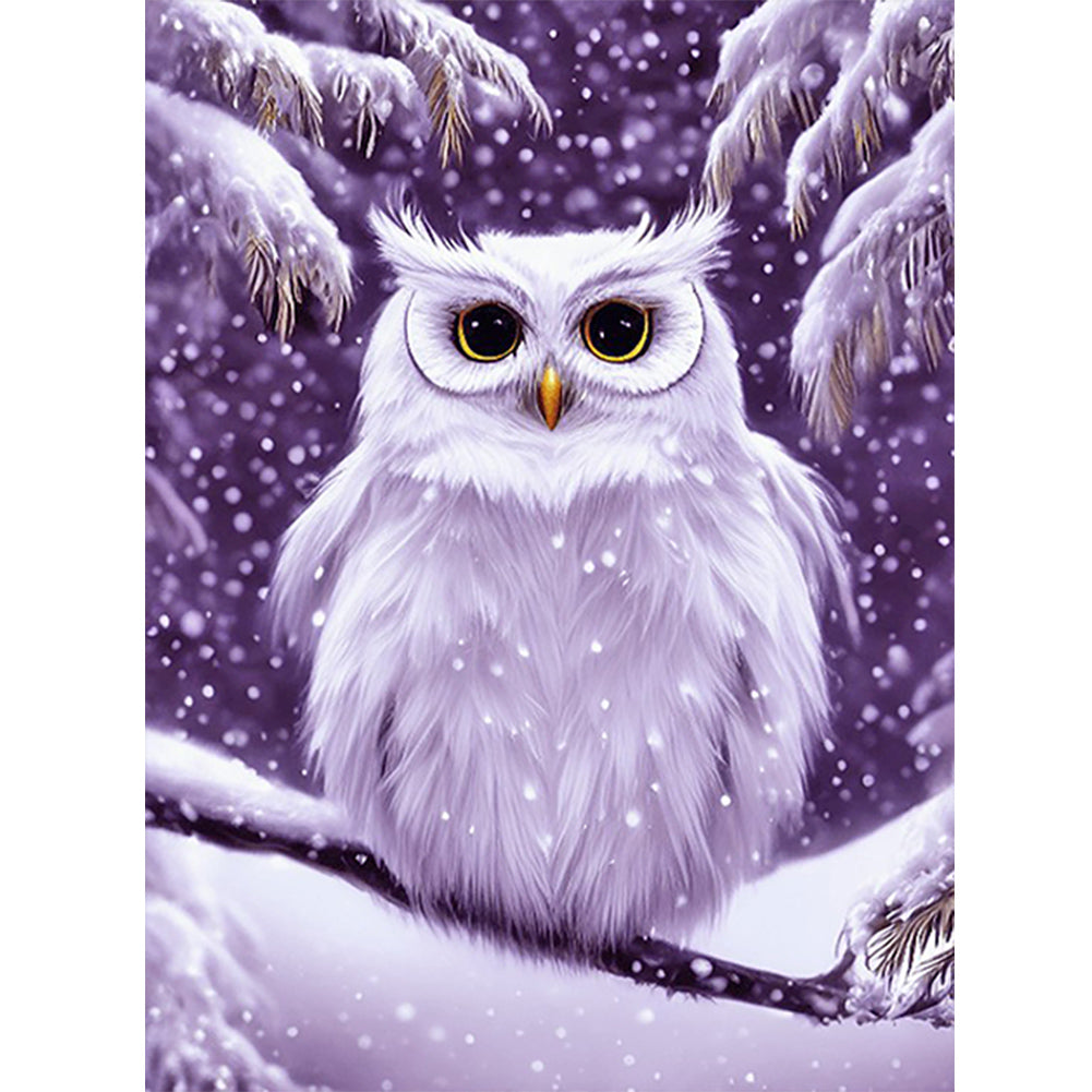 Owl - Full Round Drill Diamond Painting 30*40CM