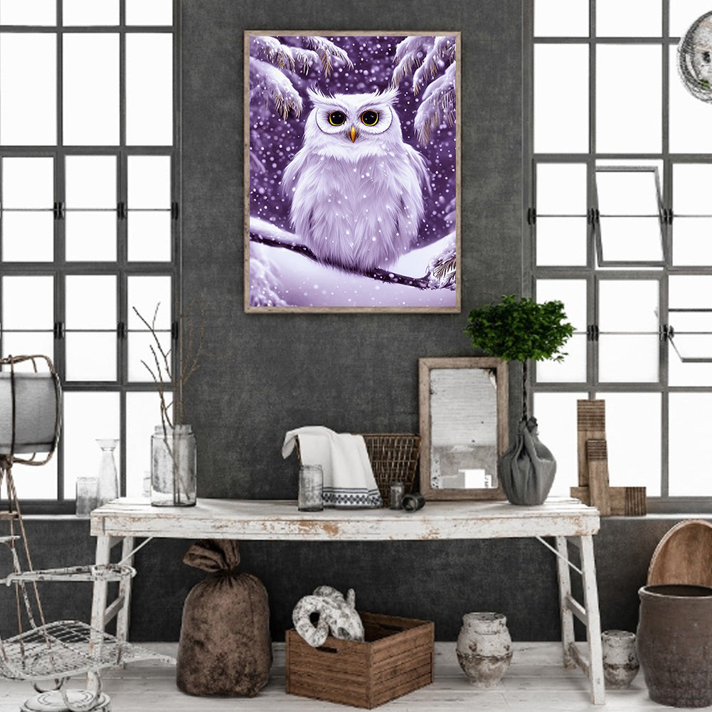 Owl - Full Round Drill Diamond Painting 30*40CM