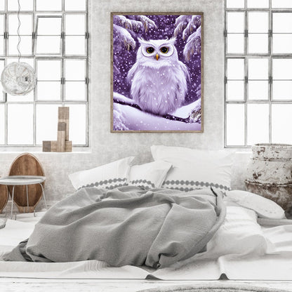 Owl - Full Round Drill Diamond Painting 30*40CM