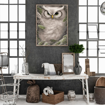 Owl - Full Round Drill Diamond Painting 30*40CM