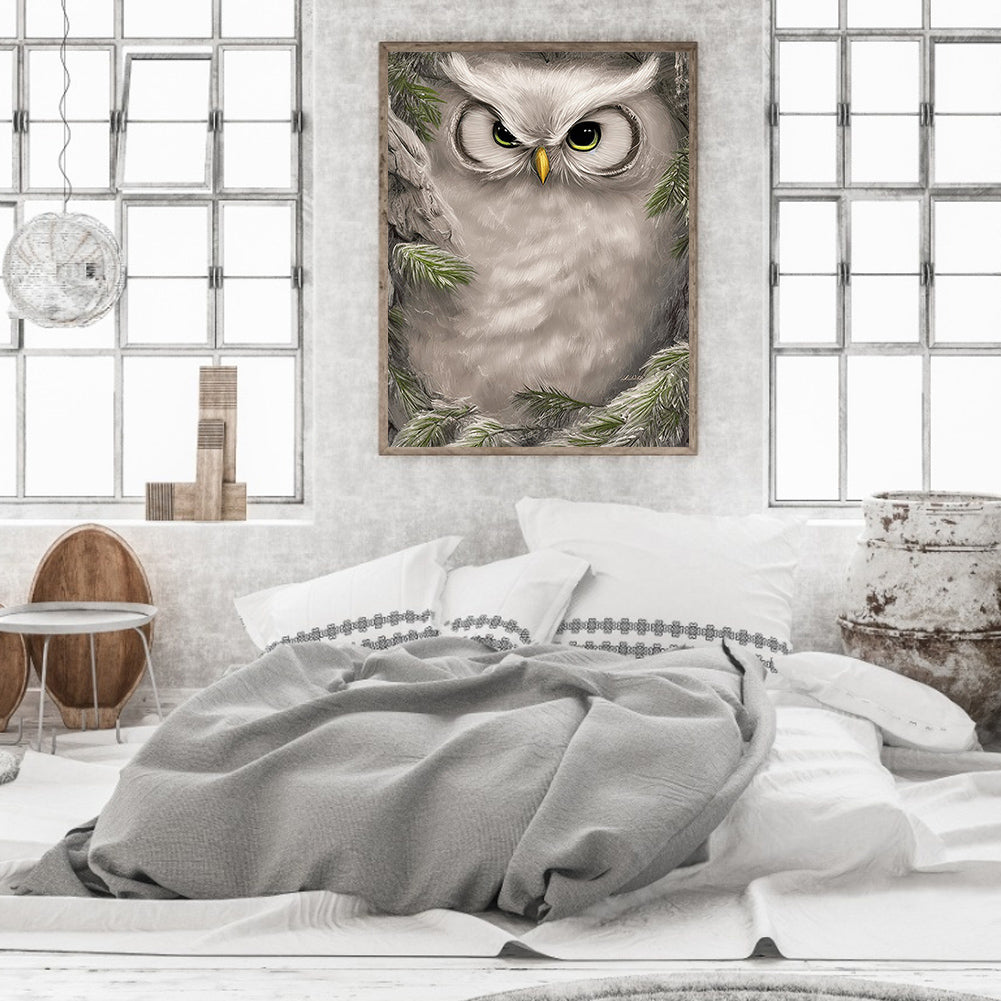 Owl - Full Round Drill Diamond Painting 30*40CM