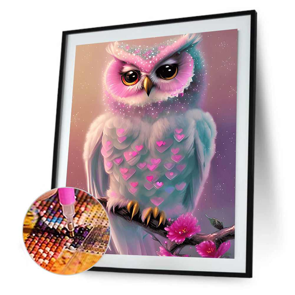 Owl - Full Round Drill Diamond Painting 30*40CM