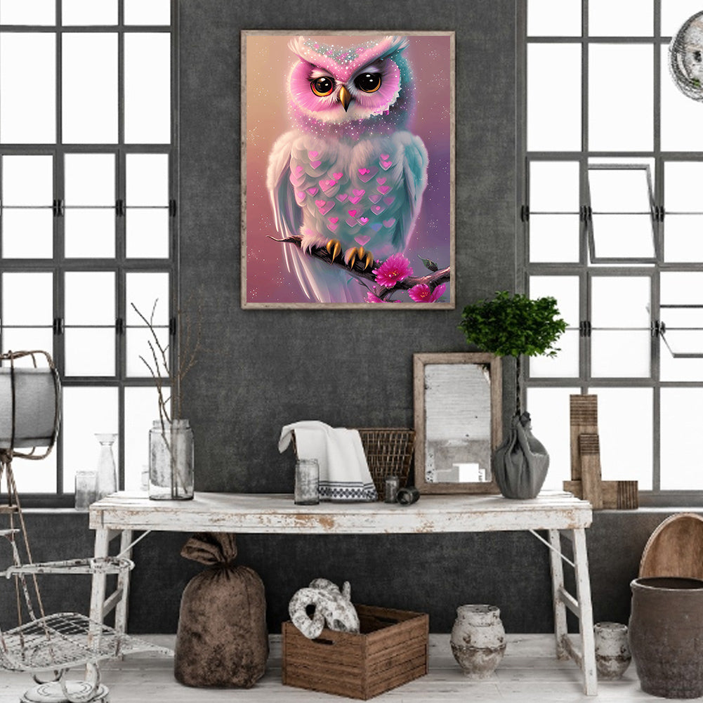 Owl - Full Round Drill Diamond Painting 30*40CM
