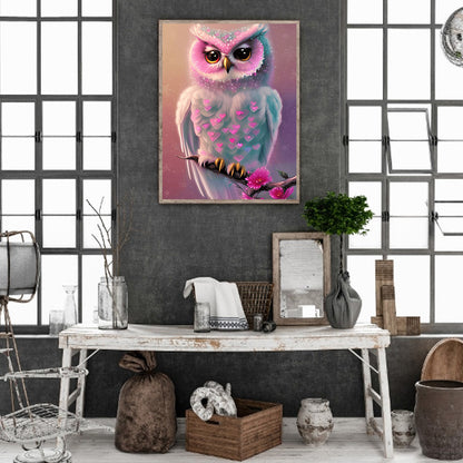 Owl - Full Round Drill Diamond Painting 30*40CM