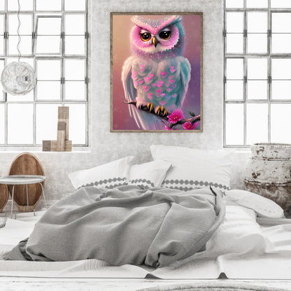Owl - Full Round Drill Diamond Painting 30*40CM