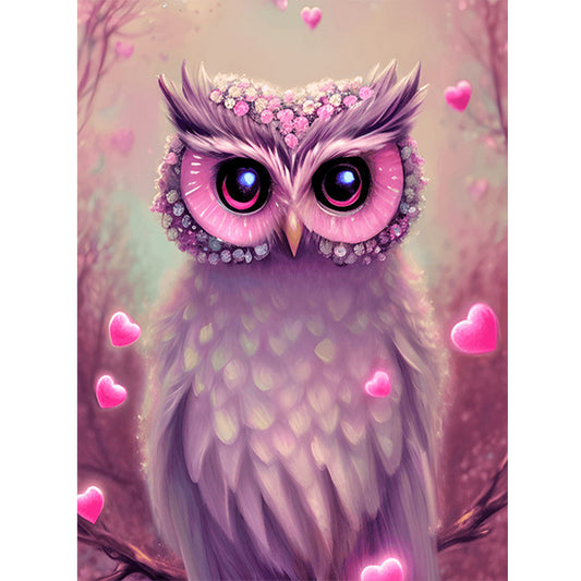 Owl - Full Round Drill Diamond Painting 30*40CM