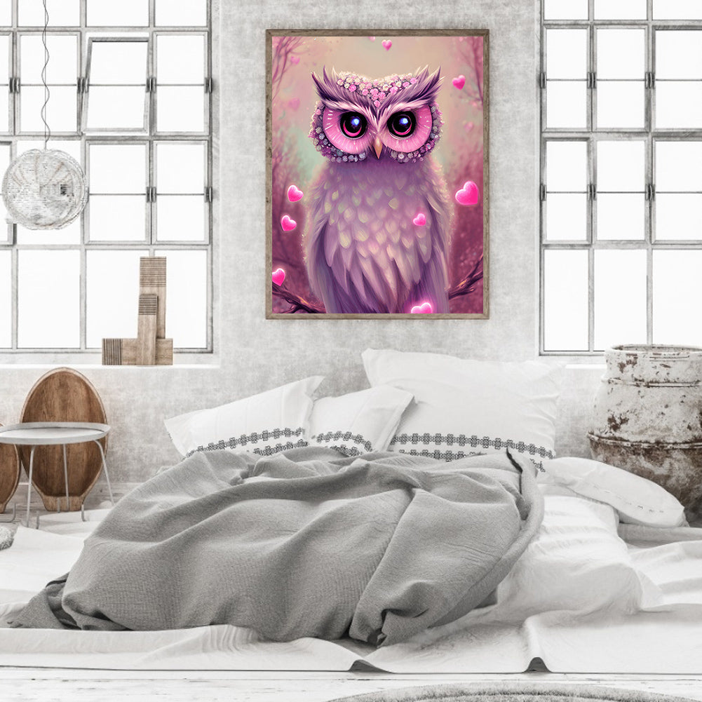 Owl - Full Round Drill Diamond Painting 30*40CM