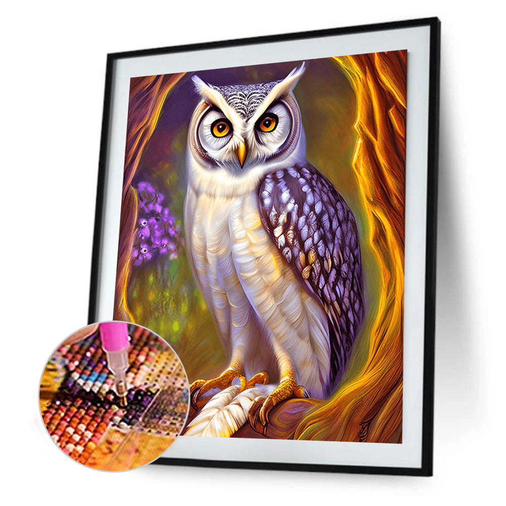 Owl - Full Round Drill Diamond Painting 30*40CM
