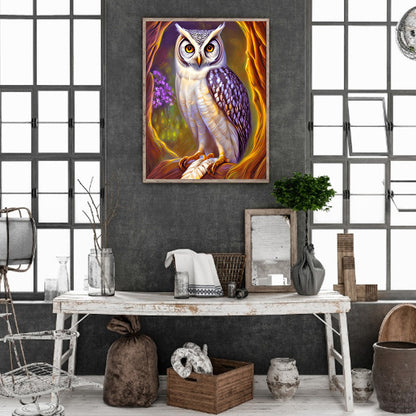 Owl - Full Round Drill Diamond Painting 30*40CM