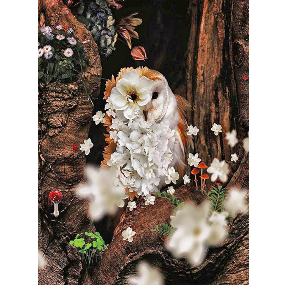 Owl - Full Round Drill Diamond Painting 30*40CM