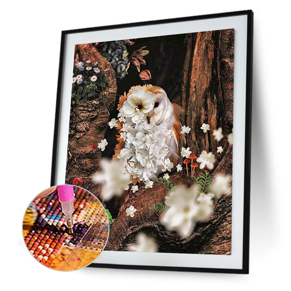 Owl - Full Round Drill Diamond Painting 30*40CM