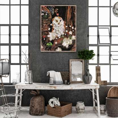 Owl - Full Round Drill Diamond Painting 30*40CM