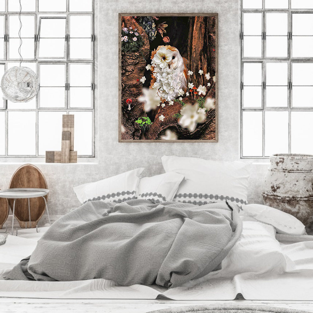 Owl - Full Round Drill Diamond Painting 30*40CM