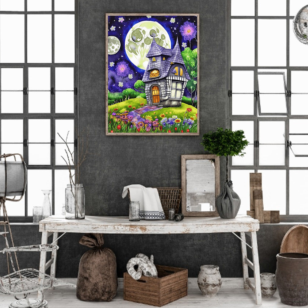 Fairy Tale Cottage - Full Round Drill Diamond Painting 30*40CM