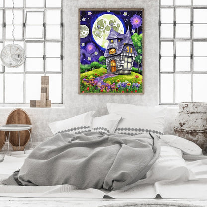 Fairy Tale Cottage - Full Round Drill Diamond Painting 30*40CM