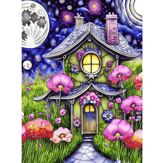 Fairy Tale Cottage - Full Round Drill Diamond Painting 30*40CM