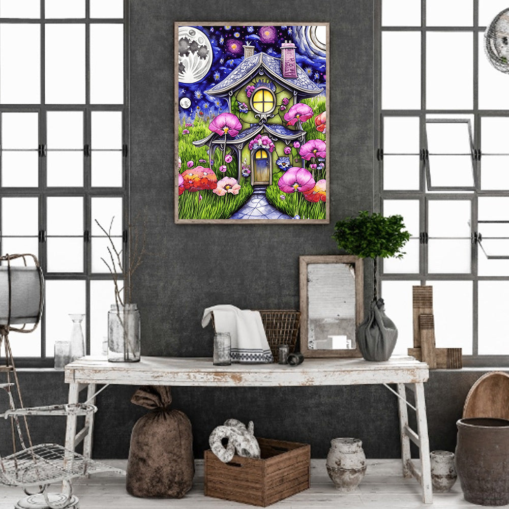 Fairy Tale Cottage - Full Round Drill Diamond Painting 30*40CM