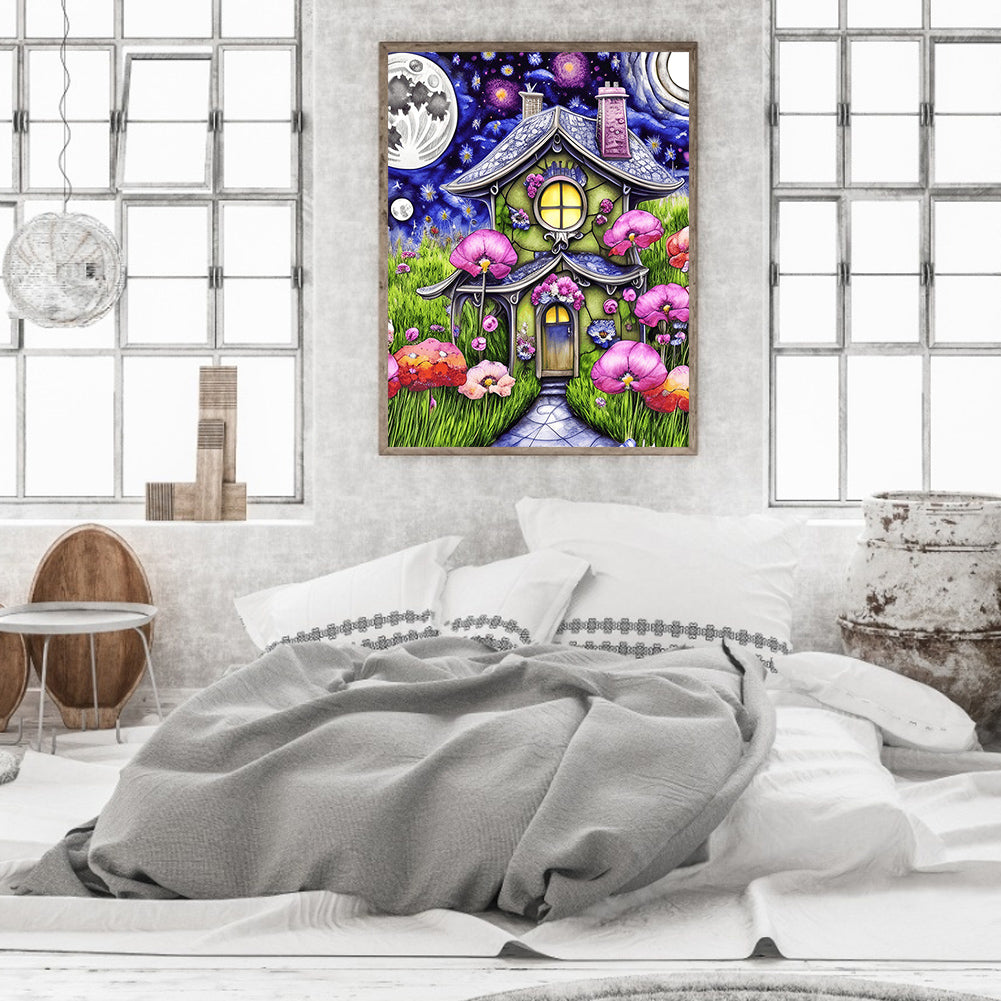 Fairy Tale Cottage - Full Round Drill Diamond Painting 30*40CM