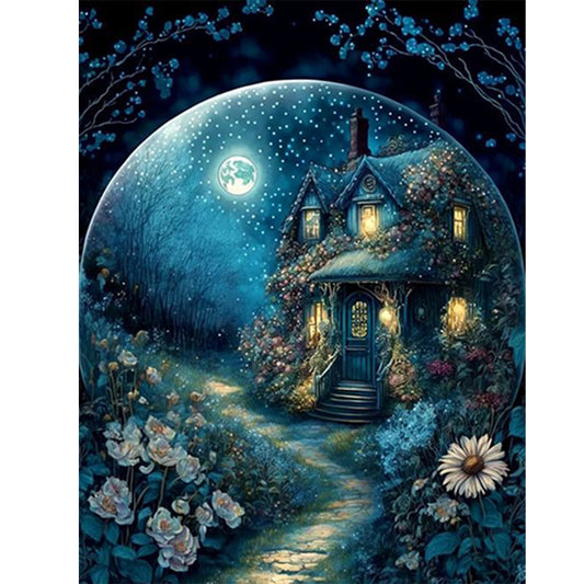 Stone Road Under The Moon - Full Round Drill Diamond Painting 30*40CM