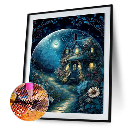 Stone Road Under The Moon - Full Round Drill Diamond Painting 30*40CM
