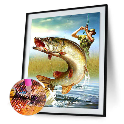 Fisherman - Full Round Drill Diamond Painting 40*55CM