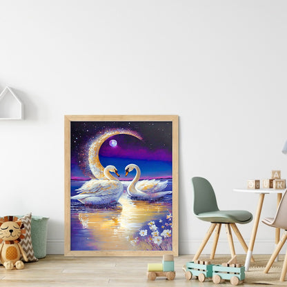 Romantic Fantasy Swan - Full Round Drill Diamond Painting 30*40CM