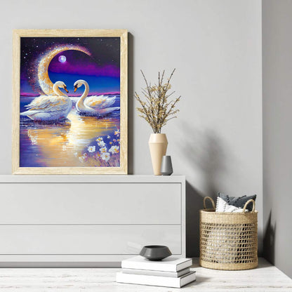 Romantic Fantasy Swan - Full Round Drill Diamond Painting 30*40CM