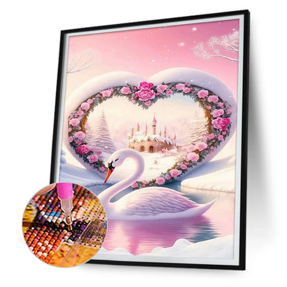 Romantic Fantasy Swan - Full Round Drill Diamond Painting 30*40CM