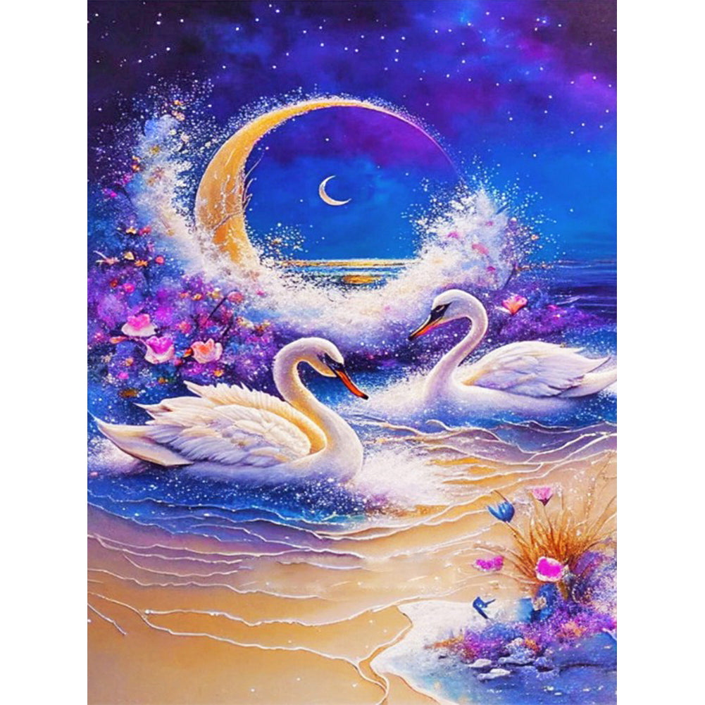 Romantic Fantasy Swan - Full Round Drill Diamond Painting 30*40CM
