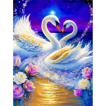 Romantic Fantasy Swan - Full Round Drill Diamond Painting 30*40CM