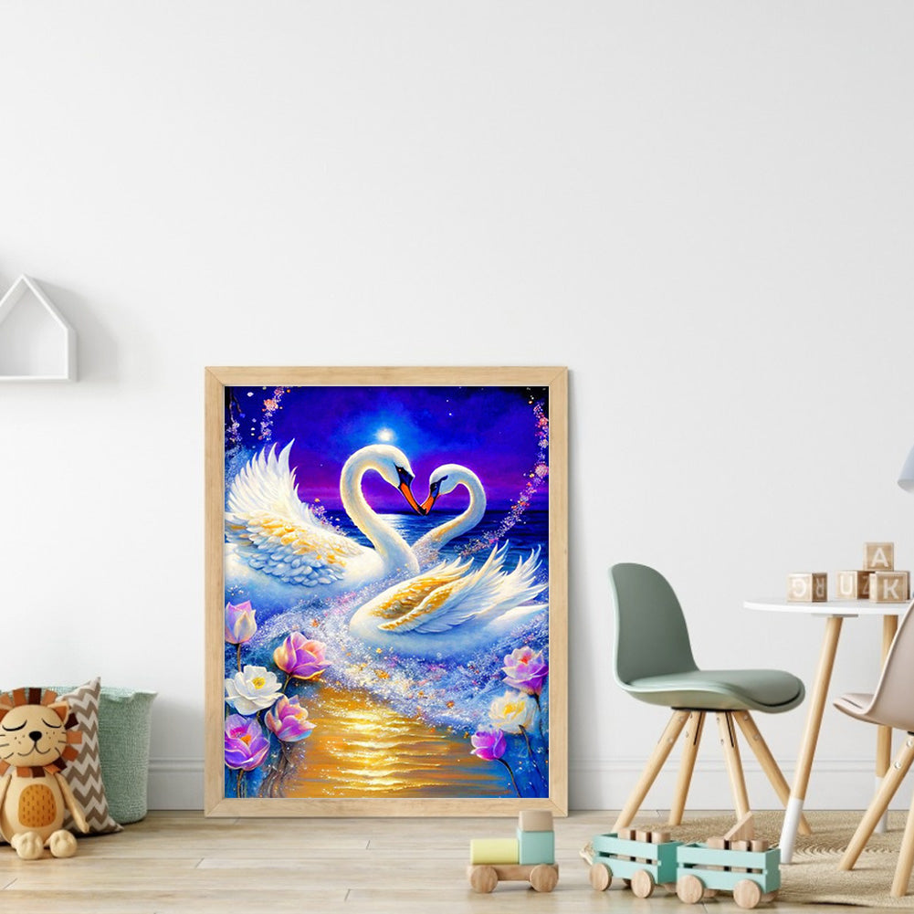Romantic Fantasy Swan - Full Round Drill Diamond Painting 30*40CM