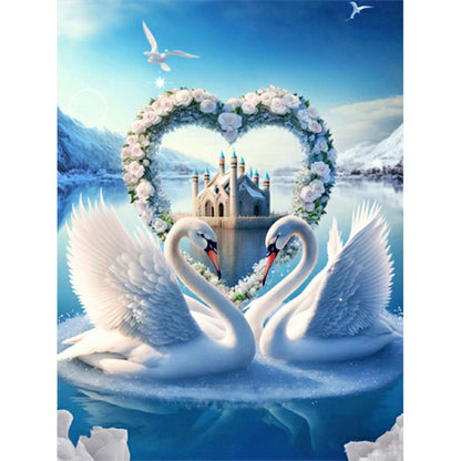 Romantic Fantasy Swan - Full Round Drill Diamond Painting 30*40CM